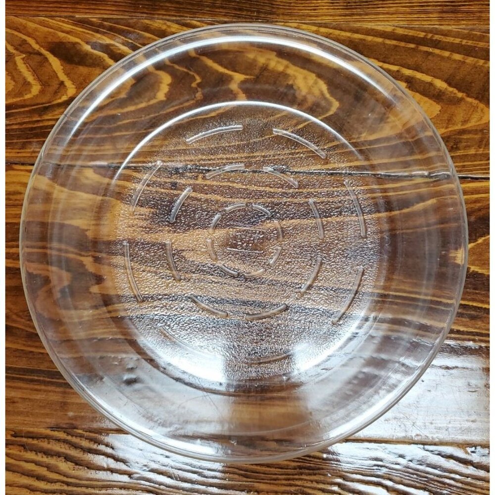 Vintage Glasbake Clear Glass 9 Inch Pie Plate 244 Textured Bottom Made In USA